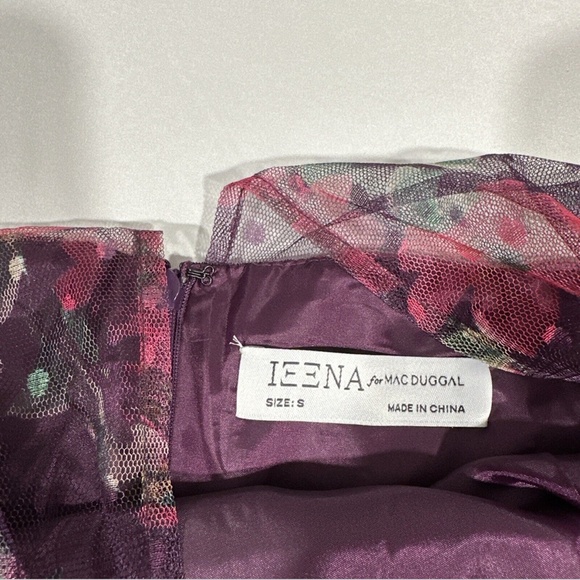 NEW $398 IEENA Mac Duggal‎ [ Small ] Floral Ruffle Fit Flare Tulle Dress #S576 - Picture 5 of 12